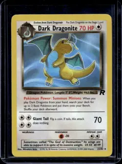 2000 Pokemon Team Rocket Dark Dragonite #22/82 - Image 1