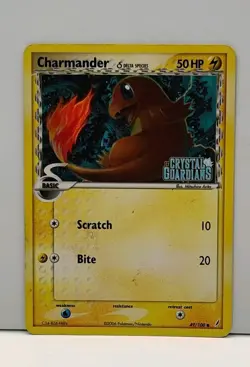 Pokemon Charmander Delta Species 49/100 Crystal Guardians 2006 Reverse Holo - Image 1