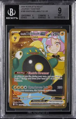 2025 POKEMON JTG EN-JOURNEY TOGETHER HYPER RARE #188 IONO'S BELLIBOLT EX BGS 9 - Image 1