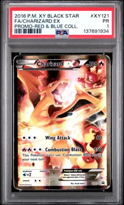 2016 POKEMON XY BLACK STAR PROMO RED & BLUE COLL FULL ART/CHARIZARD EX PSA 1 - Image 1