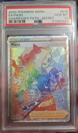 PSA 10 2020 POKEMON SWSH FA/PIERS CHAMPION'S PATH-SECRET - Image 1