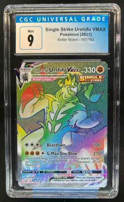 2021 Pokemon Battle Styles Single Strike Urshifu VM FA Rainbow #167/163 CGC 9 - Image 1