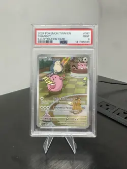 2024 POKEMON TWM EN-TWILIGHT MASQUERADE ILLUSTRATION RARE #187 CHANSEY PSA 9 - Image 1
