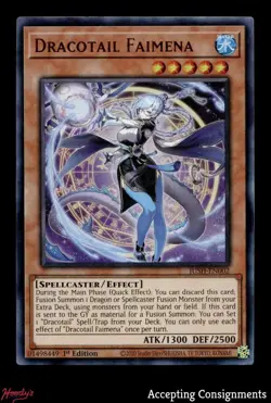 2025 Yu-Gi-Oh! TCG Justice Hunters 1st Edition #JUSHEN002 Dracotail Faimena UR - Image 1