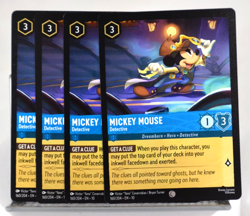 Disney Lorcana TCG Whispers in the Well Mickey Mouse Detective 160/204 Common x4 - Image 1
