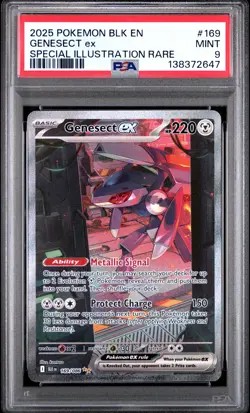 2025 POKEMON BLK EN-BLACK BOLT SPECIAL ILLUSTRATION RARE #169 GENESECT EX PSA 9 - Image 1