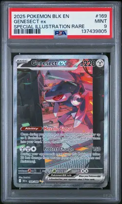 2025 POKEMON BLK EN-BLACK BOLT SPECIAL ILLUSTRATION RARE #169 GENESECT EX PSA 9 - Image 1