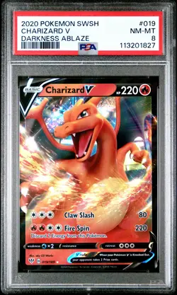 2020 Pokemon Charizard V - Darkness Ablaze - 019/189 - PSA 8 NM-M - Image 2
