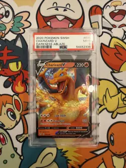 2020 Pokemon Darkness Ablaze Charizard V 019/189 Holo PSA 9 MINT - Image 1