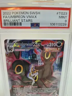 2022 Pokemon SWSH Brilliant Stars Umbreon VMAX Holo Rare #TG23/TG30 PSA 9 - Image 4