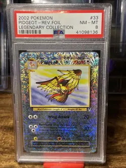 Pokemon 2002 Legendary Collection #33 Pidgeot Reverse Foil PSA 8 - Image 1