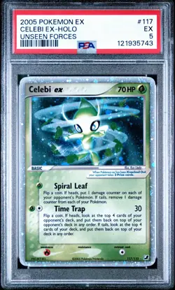 Pokemon Celebi EX 117/115 Holo Secret Rare Card 2005 Unseen Forces PSA 5 - Image 2