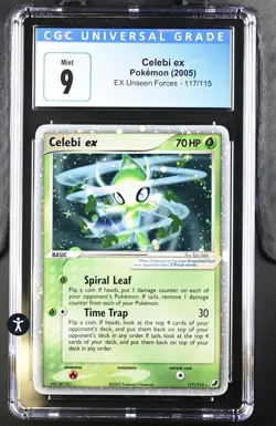 2005 Pokemon EX Unseen Forces Celebi Holo #117/115 CGC 9 - Image 1