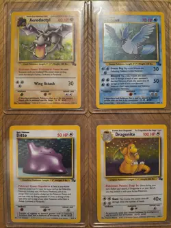 100% Complete Vintage 1999 Fossil Set Unlimited 62/62 WOTC Pokemon Cards TCG - Image 3