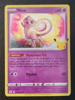 Pokemon Celebrations Set! Mew 011/025 Holo Rare Card! NM - Image 1