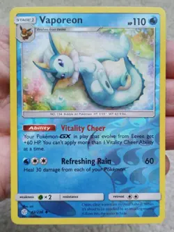 Vaporeon 42/236 Cosmic Eclipse Reverse Holo Pokemon Card LP 2019 Vitality Cheer - Image 1