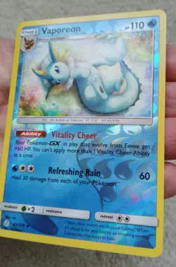 Vaporeon 42/236 Cosmic Eclipse Reverse Holo Pokemon Card LP 2019 Vitality Cheer - Image 5