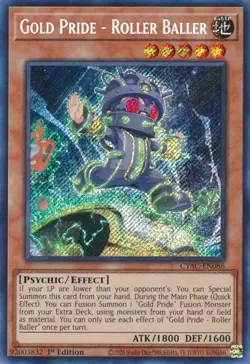 Gold Pride - Roller Baller [CYAC-EN086] Secret Rare 1st Edition YuGiOh TCG Card - Image 1