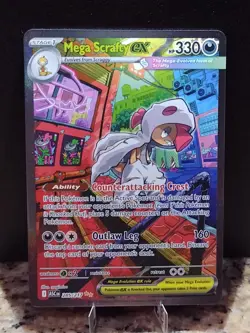 Mega Scrafty ex 285/217 SIR Ascended Heroes Special Illustration Pokemon Card - Image 1