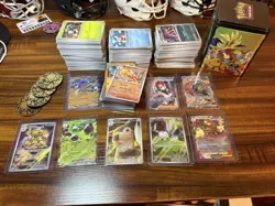Pokemon Card Lot 120 Holo Reverse Holo And 680 Plus Bulk With Empty Pokemon Tin - Image 1