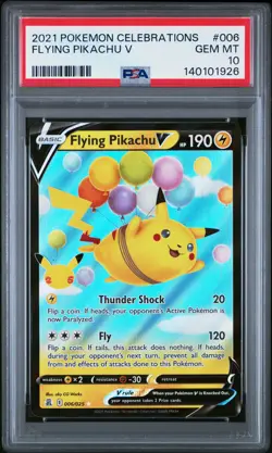 2021 POKEMON CELEBRATIONS #006 FLYING PIKACHU V PSA 10 - Image 1