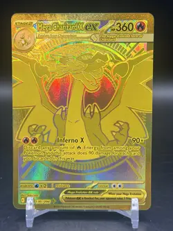 Pokemon TCG Gold Hyper Rare Mega Charizard X EX 130/094 Phantasmal Flames NM - Image 1