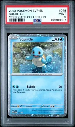 Squirtle SVP 048 Cosmos Holo Promo Pokemon 151 Poster Collection PSA 9 MINT - Image 1