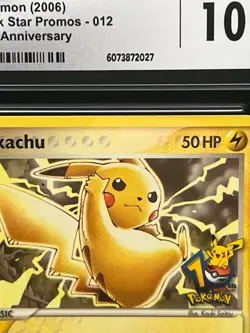 CGC Gem MINT 10- Pikachu 2006 Black Star Promo #012 10th Anniversary Pokemon TCG - Image 2