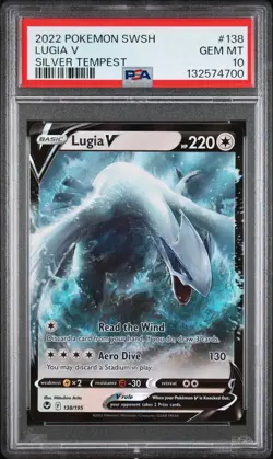 2022 POKEMON SWORD & SHIELD SILVER TEMPEST #138 LUGIA V PSA 10 - Image 1