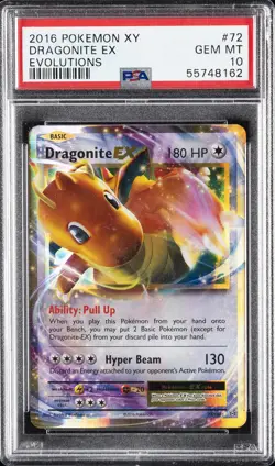 2016 POKEMON XY EVOLUTIONS #72 DRAGONITE EX PSA 10 - Image 1