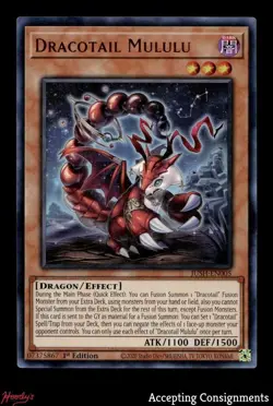 2025 Yu-Gi-Oh! TCG Justice Hunters 1st Edition #JUSHEN005 Dracotail Mululu CR - Image 1