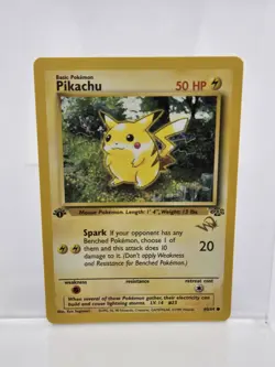 Pokemon Pikachu Jungle 1st Edition Card 60/64 Wizards W Gold Stamp - Image 1