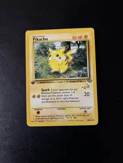 Pokemon Pikachu Jungle 1st Edition Card 60/64 Wizards W Gold Stamp - Image 1