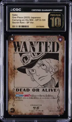 2025 ONE PIECE JPN CARRYING ON HIS WILL #OP13-120 SABO CGC 10 PRISTINE - Image 1