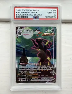 Pokemon Umbreon VMAX 215/203 Evolving Skies Secret Rare Alt Art PSA 10 Moonbreon - Image 1