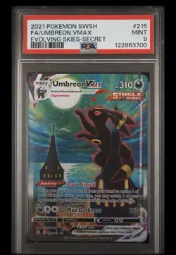 MINT FLAWLESS Umbreon Vmax Alt Art Secret Rare 215/203 Evolving Skies Pokemon - Image 1