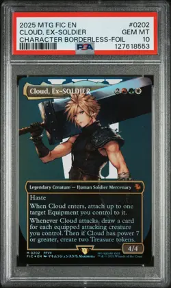 Final Fantasy Borderless Foil Cloud Ex-Soldier PSA 10 Gem Mint READ DESCRIPTION - Image 1