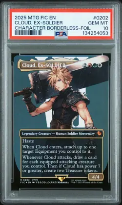 2025 MTG FINAL FANTASY COMMANDER #0202 CLOUD, EX-SOLDIER PSA 10 - Image 1