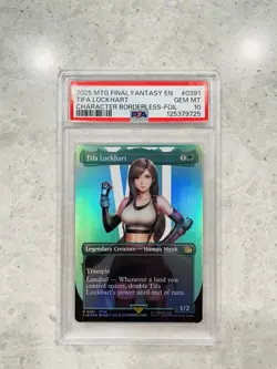 2025 MTG FINAL FANTASY CHARACTER BORDERLESS-FOIL #0391 TIFA LOCKHART PSA 10 - Image 1