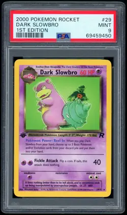 2000 Pokemon 1st Edition - Team Rocket 29/82 Dark Slowbro Non-Holo PSA MINT 9 - Image 1