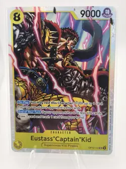 Bandai One Piece CCG Eustass 'Captain' Kid OP10-112 Foil SR Character Card 9000. - Image 1