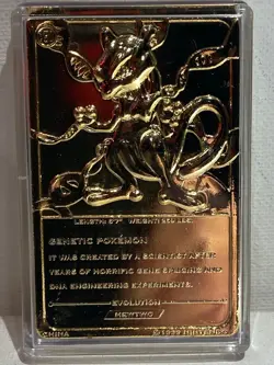 Pokemon #150 MewTwo 23K Gold Plated 1999 Burger King Trading Card W Cert Of Auth - Image 5