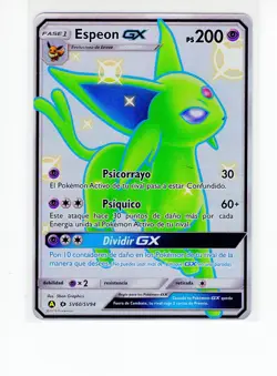 ~ESP~ SPANISH Espeon GX SV60 Hidden Fates Pokemon Card (G4) - Image 1