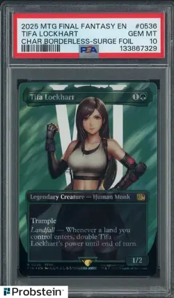 2025 MTG Final Fantasy Borderless Surge Foil #0536 Tifa Lockhart PSA 10 GEM MINT - Image 1