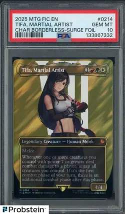 2025 MTG Final Fantasy Borderless Surge Foil #0214 Tifa Martial Artist PSA 10 - Image 1