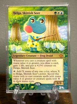 Helga, Skittish Seer Magic the Gathering altered art hand painted - Image 2