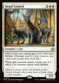 Mint/Near-Mint, English - 4 x MTG Regal Caracal Magic: The Gathering Foundations - Image 1
