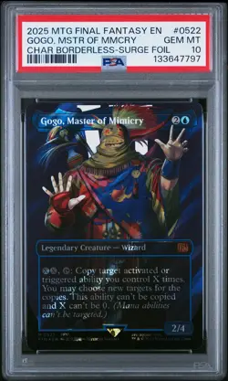2025 MTG FINAL FANTASY BORDERLESS-SURGE FOIL GOGO MASTER OF MIMICRY PSA 10 - Image 1