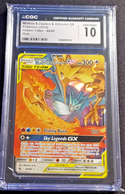 2019 Pokemon Moltres & Zapdos & Articuno GX 44/68 Full Art CGC 10 (A) - Image 1