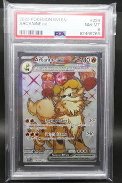 2023 Pokemon Scarlet & Violet Arcanine EX Ultra Rare PSA 8 SVI EN 224/198 RARE - Image 1